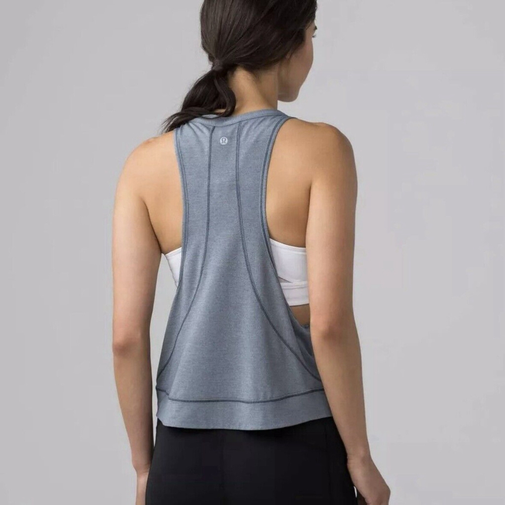 Lululemon Pace Perfect Tank Heathered Sterling Size 4 ?